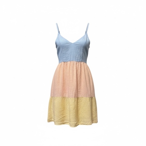 Cynthia Rowley Dresses & Skirts - Cynthia Rowley Linen Colorblock Sundress Adjustable Strap – Small